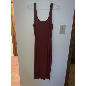 Red midi body con dress